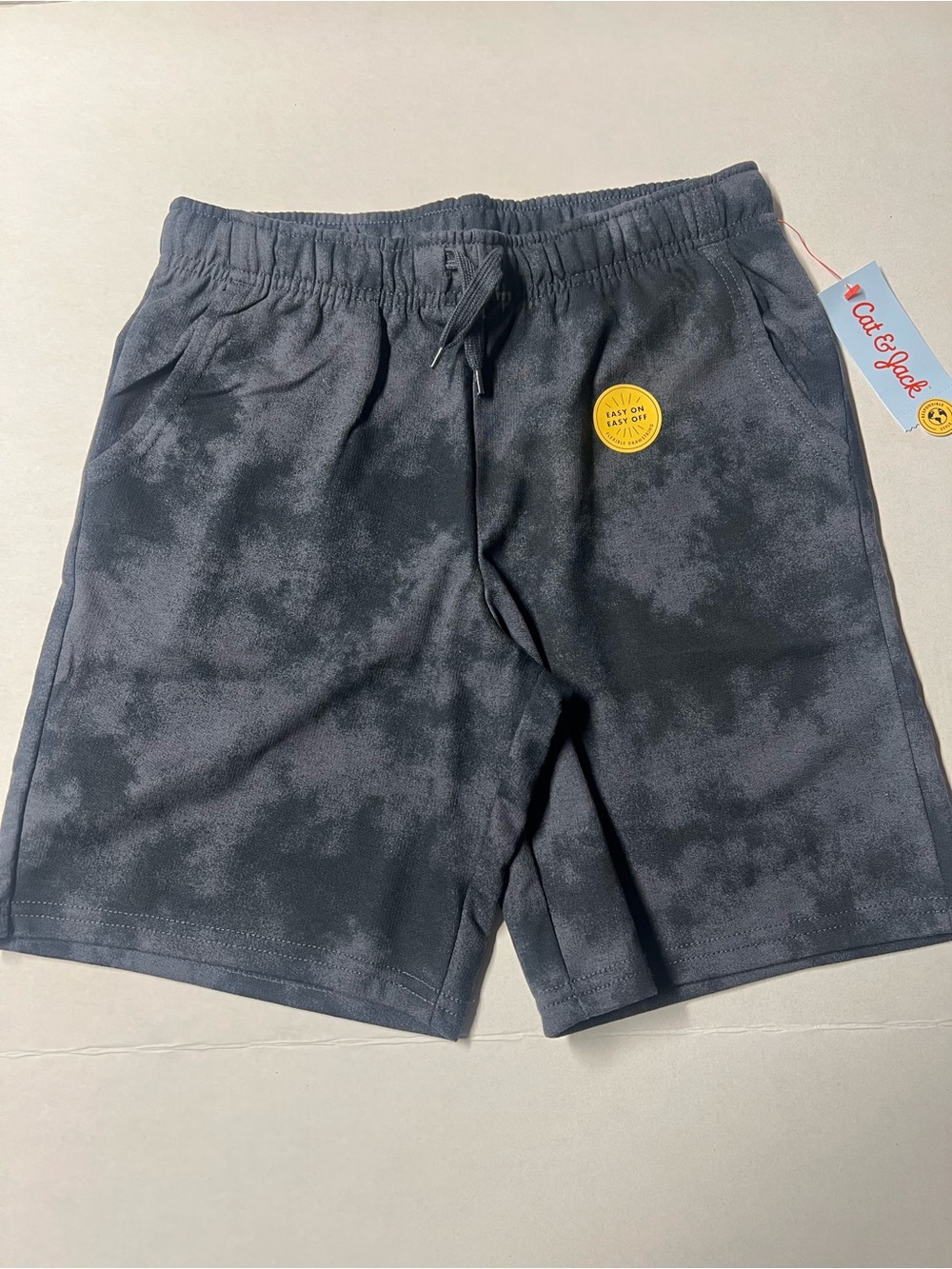 Cat & Jack Black Tie-Dye Drawstring Lounge Shorts with Pockets Size XL(14)